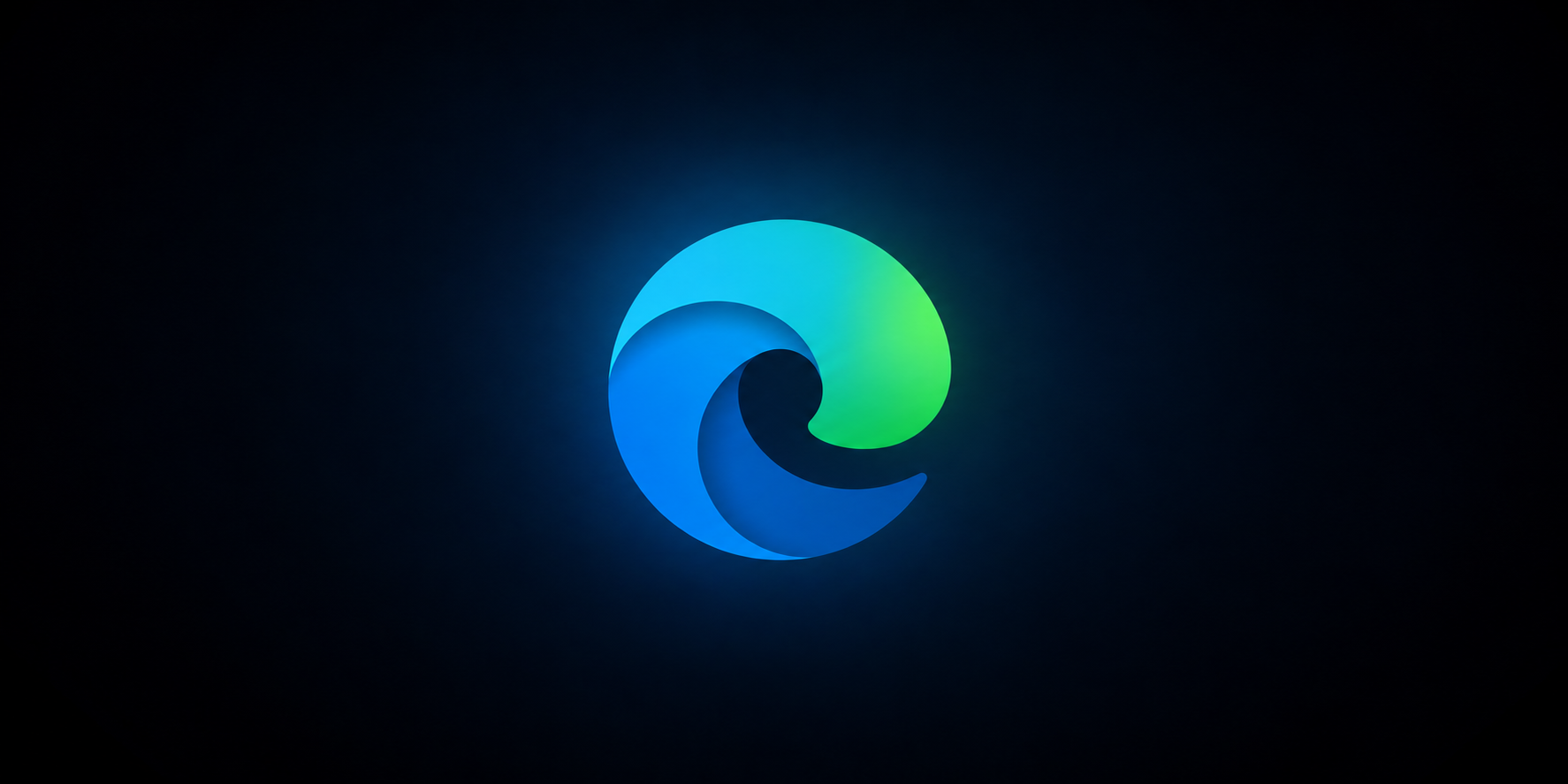 Microsoft Edge logo on a dark background